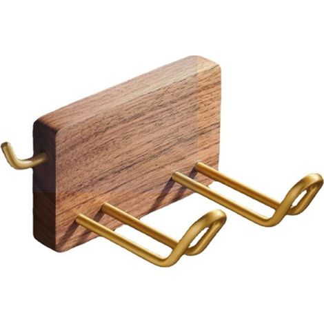 Walnut wood hair dryer holder, elegant hair tool organizer, bathroom organizer shelf, wall-mounted hair dryer holder, hair dryer stand