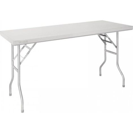 Table inox pliante blanche (L)1830 x (P)760 x (H)780 mm