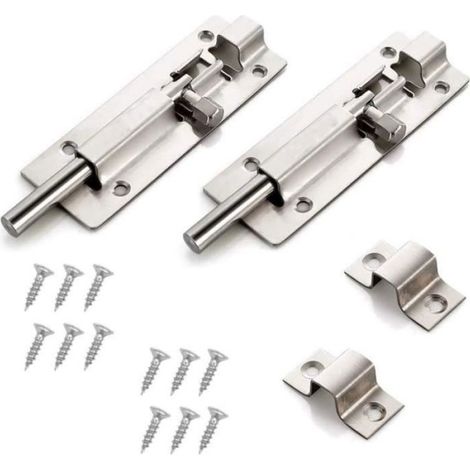 Loquet de porteVerrou de Securiteverrou de loquet Coulissant en Acier InoxydableArmoire Catches loquetFerme-Porte SERRURE DE MEUBLE (1/5)