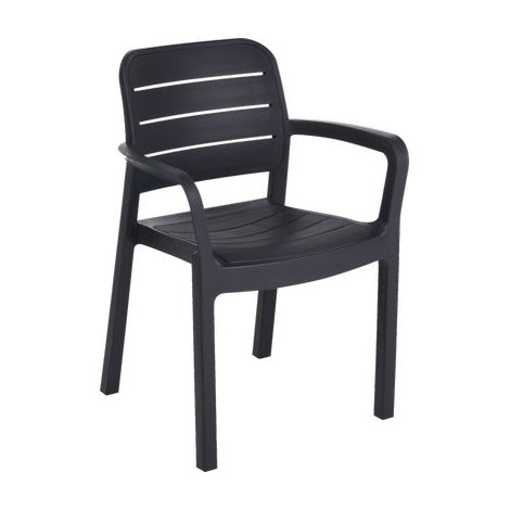 SEDIA TISARA + BRACCIOLI KETER - PP NERO CM 58X53 H.CM 83
