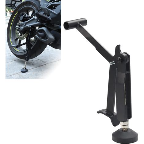 Béquille d'atelier pliable et portable pour motos – Béquille universelle pour roues avant et arrière de scooters électriques et motos – Système de levage facile pour l'entretien et la réparation (1/5)