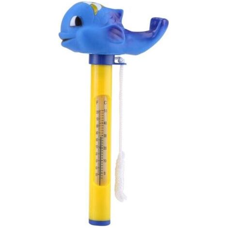 Thermomètre flottant Ulisem pour piscine, joli thermomètre en forme d'animal avec corde pour piscines intérieures et extérieures (baleine) (1/4)