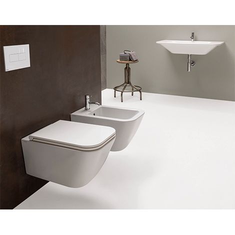 CERAMICA GLOBO Stone wc 52.36 sospeso fissaggi nascosti bianco lucido codice prod: DSVS03BI (1/3)