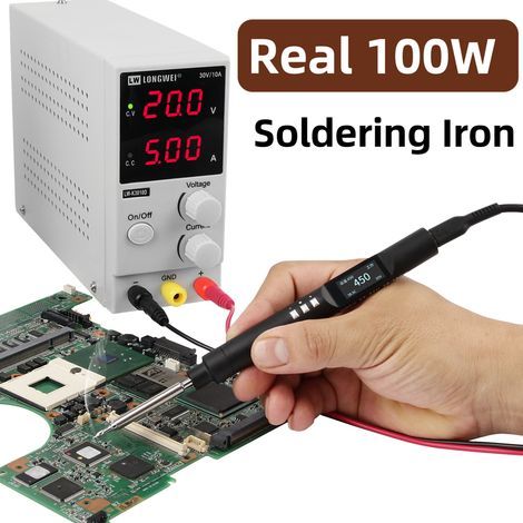 PTS200 Fer à souder intelligent 100W max écran OLED 0.96po pinceau soudure ESP32 open source Type-C PD2.0/3.0 veille auto (1/2)