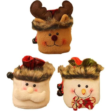 Weihnachtsabend-Verpackungstaschen, Cartoon-Puppen-Geschenktüte, Weihnachtsdekorationstasche, 3 Stück