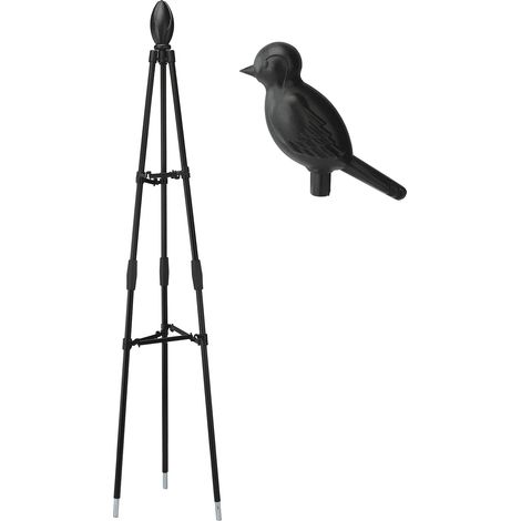 Soporte flexible para plantas trepadoras – Estructura en cruz estable para macetas – Metal recubierto de plástico negro/blanco – Tamaños 80/120/160 cm incl. soporte para macetas (1/5)
