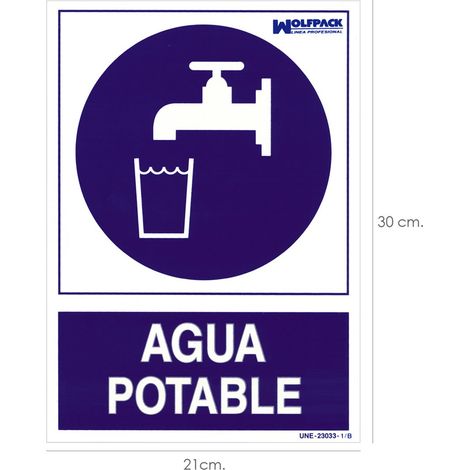 Panneau d'eau potable 30x21cm.
