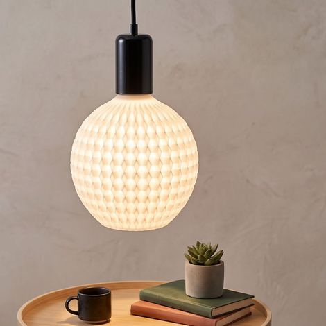 Plafonnier LED Globe imprimé en 3D E27 4W 3000K – Design polyvalent et élégant (1/5)
