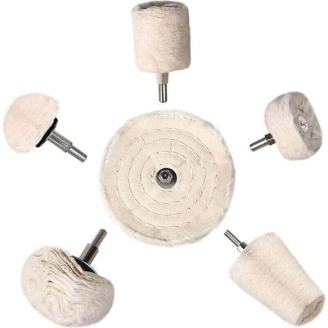 Accessori per lucidatura, avvitatore a batteria, disco/tampone/cono per lucidatura, kit di spazzole coniche, velluto di cotone, per trapano Crezuo