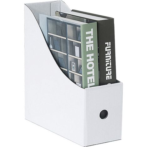 Porte-revues en plastique, organiseur de bureau, étagères en carton, boîte à documents robuste, bac à livres vertical, présentoir pour l'école, la maison, la salle de classe ou le bureau. (1/5)