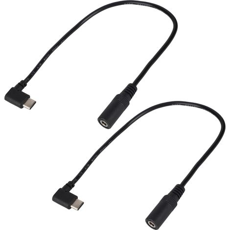 2pcs Adaptateur Type-C vers DC pour ORORO Vestes et Gilets Chauffants, Câble Adaptateur Gilet Chauffant 7,4V pour Batterie Externe avec USB-C PD3.0 et PD4.0(Noir) (1/5)