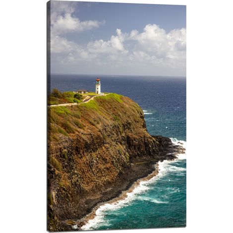 Leinwanddruck Natur Klippe mit Leuchtturm 60x100 cm Meer Ozean