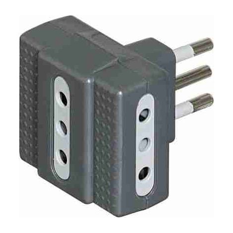 Adaptador BTIS3603G TRIS - 3 tomas de 10A y enchufe de 10A, antracita (en blíster)