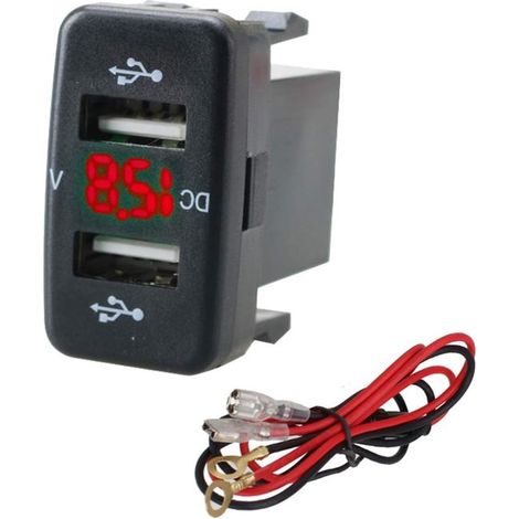 Allecto Plus – Kfz-USB-Ladegerät mit Voltmeter und Steckdose – Rot – Für Toyota – Schnellladegerät – Spannung 12–24 V (1/5)