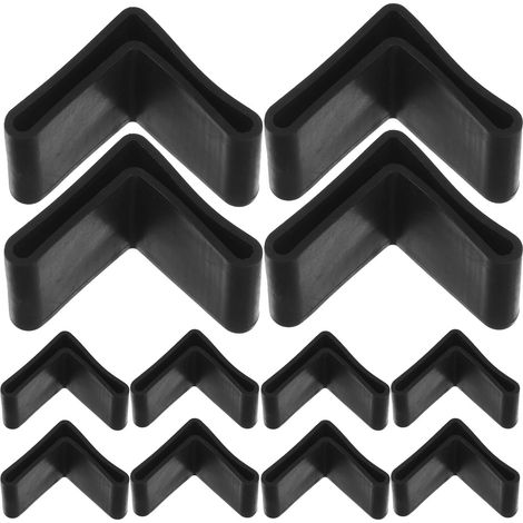 Protège-Sol Antidérapant en Caoutchouc Noir Patins Triangulaires Lot de 12 Évite Le Vacillement pour Pieds de Chaise pour Meubles à Domicile (1/5)