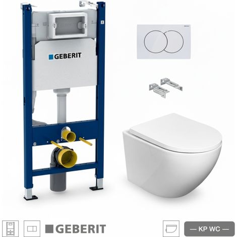 Bastidor GROHE pack cisterna empotrada y pulsador skate air blanco brillo con inodoro susp ROCA the gap rimless (1/5)