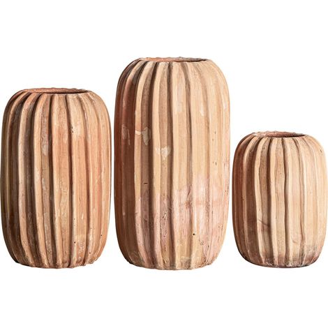 Vase Aike contemporain en terre cuite - Marron clair vieilli (1/3)