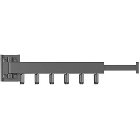 Ausziehbarer, drehbarer Wandwäschetrockner für Balkone, 30 cm, schwarz, platzsparend, zusammenklappbar. (1/5)