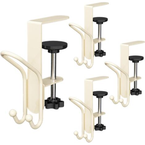 Supports de stockage, 4pcs Poldants de bas en fer réglables pour le manteau avec double crochets et dispositif verrouillage fil sans cheminée grenolère pour Noël, blanc, cintres (1/5)
