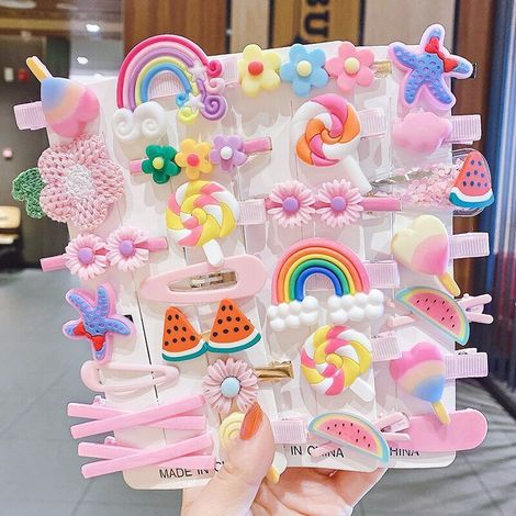 Juego de 28 pinzas para el cabello de bebé niña, accesorios coloridos y adorables Multicolor (1/5)