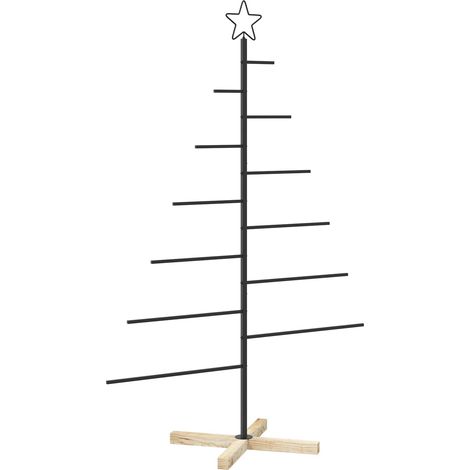 Árbol de Navidad de metal con soporte KUOPIO 150 cm Acero Negro vidaXL (1/5)
