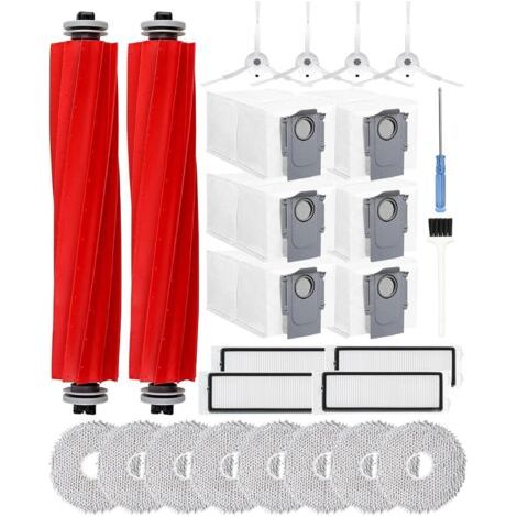 Zubehör für den Roborock Qrevo S/P10 Staubsauger, P10 Zubehörset, Ersatzteile mit 2 Hauptbürsten, 6 Staubbeuteln, 8 Wischpads, 4 Filtern, 4 Seitenbürsten, 1 Bürste