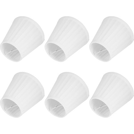 Lot de 6 abat-jour de rechange pour ampoule E14, applique murale ou plafonnier, blanc. (1/5)