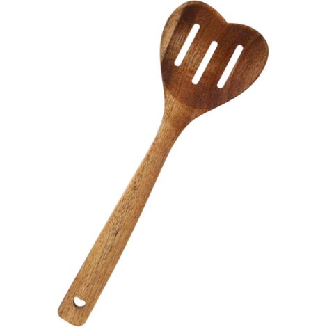 Cuillère cœur bois long manche, ustensile mélange café/thé, outil table cuisine léger et décoratif