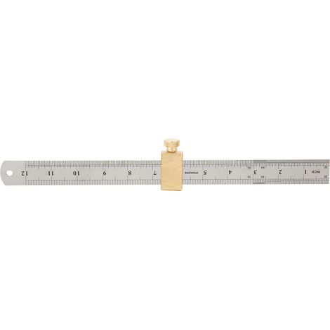 Bloc de guidage en acier pour traçage et mesure avec règle incorporée, outil de marquage pour menuiserie (1/5)