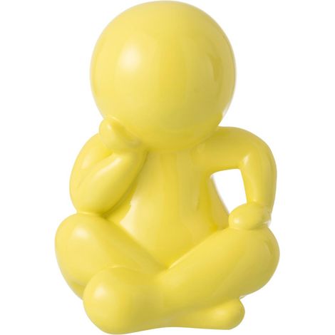 Statuette Déco Unie "Marcel" 35cm Jaune