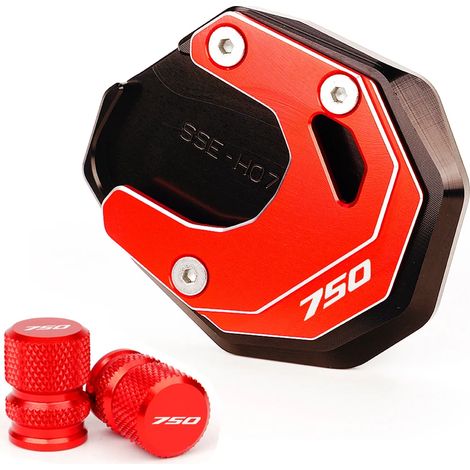 (1 jeu rouge) Compatible avec HONDA Forza 750 2022, FORZA 750 2021 et FORZA 750 2020. Béquille latérale CNC, extension et plaque de support maxpower (1/4)