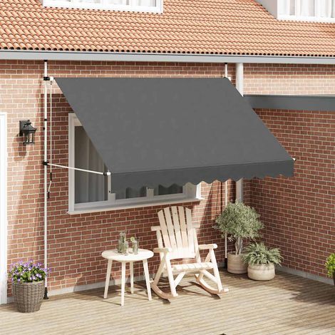 Store banne rétractable, à commande manuelle, 300 cm, anthracite