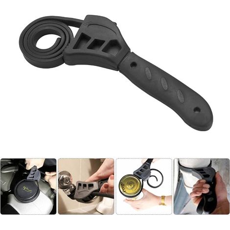 Clef à Sangle en Caoutchouc 500mm Clé à Sangle Desserrage Filtre Antidérapant Sangle Cle a Molette Anti-usure Réglable pour Décapsuleur Outils de Réparation de Voiture Filtre à Huile (1/5)