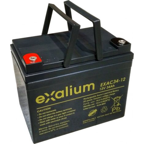 Batteria al piombo ciclica 12V 34Ah Exalium EXAC34-12