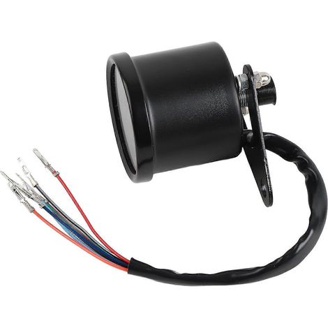 Compteur kilométrique de moto avec rétroéclairage LED, indicateur de vitesse et signal universel (noir), édition 0724 (1/4)