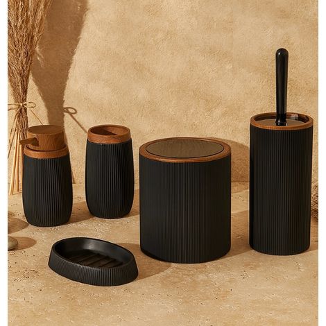 Set accessori bagno nero 5pz London (1/2)
