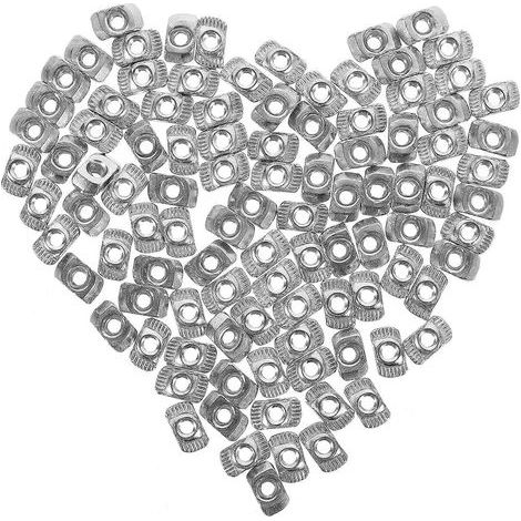 100 Stück Aluminiumprofile im europäischen Stil mit Dünngewinde und T-Mutter (M3x10x6) – Silber (1/4)