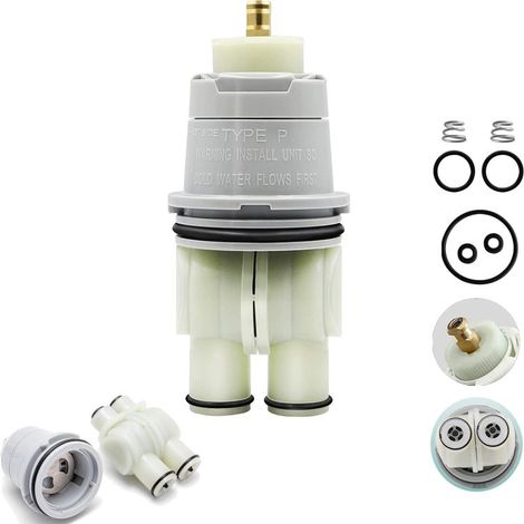 Cartouche de douche Irovami RP46074 pour moniteur série 13/14 - Pièce de rechange universelle MultiChoice à poignée unique pour douche et baignoire, grise (1/5)