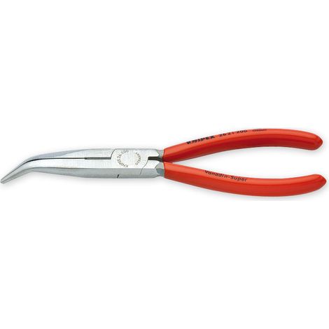 Knipex – Pince à becs longs coudés – Acier vanadium trempé – Tranchants 61 HRC pour fils mi-durs 3,2 mm – Longueur 200 mm