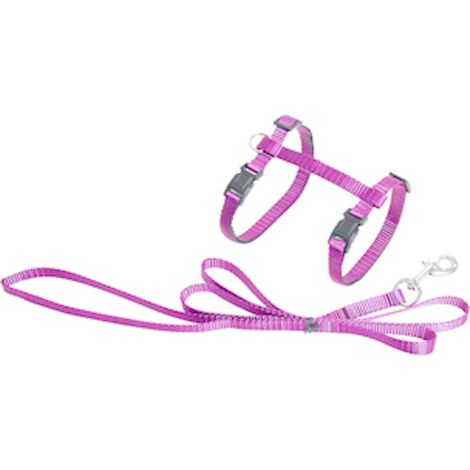 Harnais et laisse de 1,10 mètre couleur rose, pour chat, - animallparadise