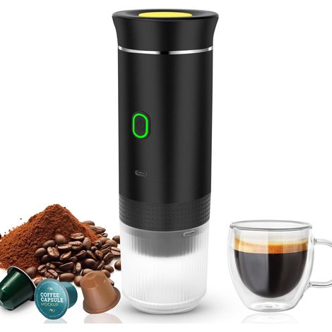 Cafetiere Portable 3 en 1, Machine a Expresso Portable, Machine a Cafe de Voyage, Grandes Capsules, Petites Capsules, Chauffage Rapide (1/5)
