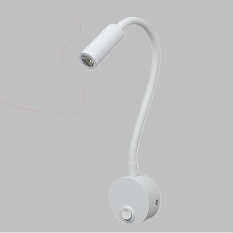 Lámpara de lectura de pared LED de 2 piezas, blanca, lámpara de escritorio de luz blanca cálida con diseño de protección ocular, lámpara de mesita de noche (1/5)
