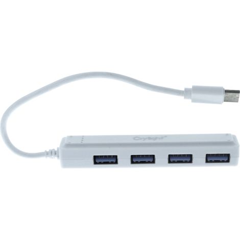 Hub USB Type-C 4 porte USB 2.0 con cavo 15cm, colore assortito (1/3)