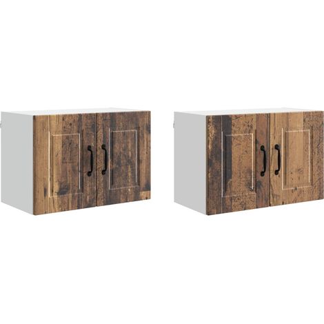 Maison Exclusive - Armadietto a muro PORTO 2 pcs Legno vecchio 60 x 31 x 40 cm