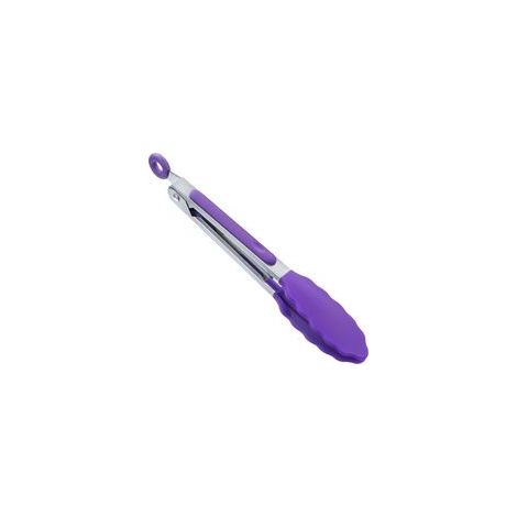 Pinze per alimenti in silicone da 7 pollici, pinze per griglia in acciaio inossidabile, pinze per bistecche, pinze per il pane, pinze per verdure, pinze per dolci - Crezuo