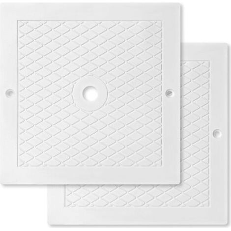 [NEVER USED] Replacement cover/cap for Hayward pool skimmer SPX1082E, SP082, 1083, 1084, 1085, SP1086, square, for in-ground pools, heavy-duty plastic, white, pack of 2