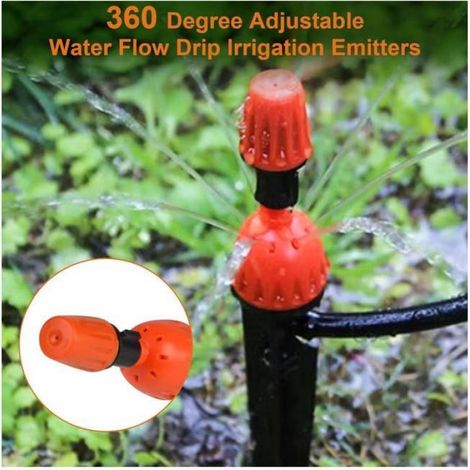 Goutteur réglable à 360° - Système d'arrosage automatique pour jardin, plantes, serres, irrigation goutte à goutte, 20 pièces (1/5)
