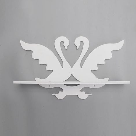 1 étagère flottante en bois, design moderne blanc, support mural élégant pour salon, chambre ou bureau (1/4)