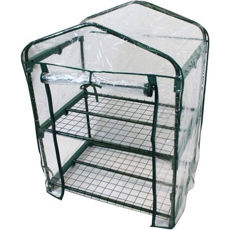 Housse de serre, housse de rechange en PVC à 2 niveaux pour serre de jardinage, pot de fleurs, intérieur et extérieur, 70 x 50 x 93 cm,Aucune étagère incluse (1/5)