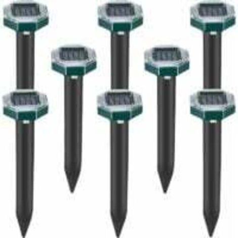 Lot de 8 pics repulsifs a ultrasons pour taupes, serpents et campagnols a energie solaire pour pelouse, jardin et cour, repulsif a sardines TRIMEC (1/4)